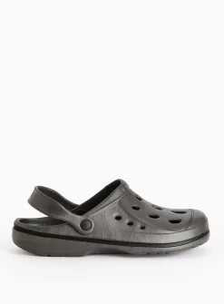 Dark Grey Ankle Strap Eva Clogs 9