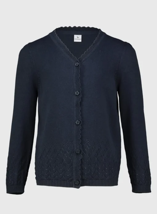 Dark Navy Pointelle Knit Cardigan 6 years