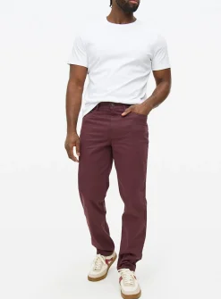 Dark Red Straight Leg Trousers 34R
