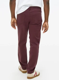 Dark Red Straight Leg Trousers 34R