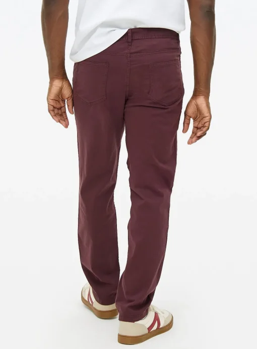 Dark Red Straight Leg Trousers 34R