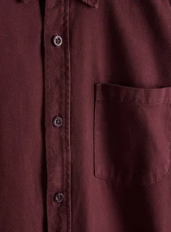 Dark Red Twill Long Sleeve Shirt L