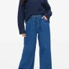 Dark Rinse Denim Ultra Wide Jogger Jeans 22R