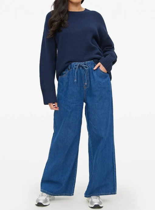 Dark Rinse Denim Ultra Wide Jogger Jeans 22R
