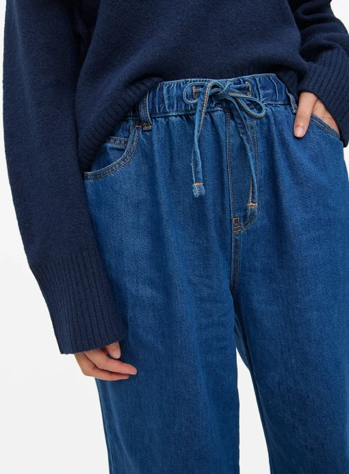 Dark Rinse Denim Ultra Wide Jogger Jeans 22R