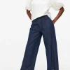 Dark Wash Denim Relaxed Barrel Leg Jeans 12R