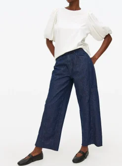 Dark Wash Denim Relaxed Barrel Leg Jeans 12R
