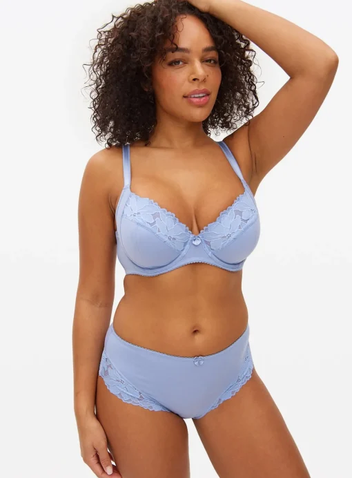 DD+ Blue Lace Underwired Full Cup Bra 38G