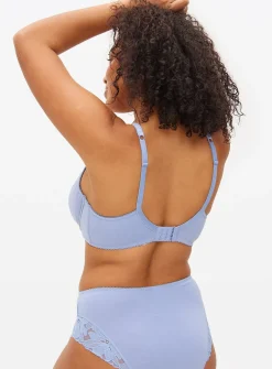 DD+ Blue Lace Underwired Full Cup Bra 38G