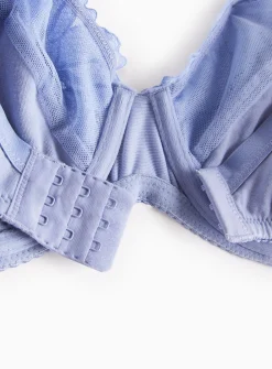 DD+ Blue Lace Underwired Full Cup Bra 38G
