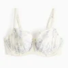 DD+ Ivory Floral Embroidered Full Cup Bra 42F