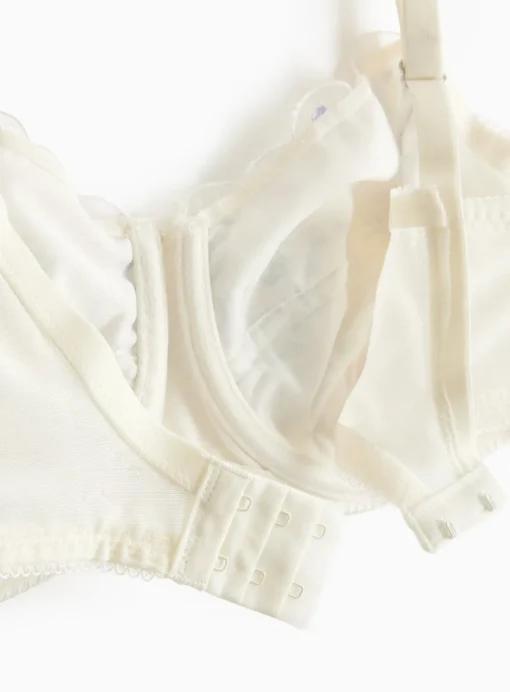 DD+ Ivory Floral Embroidered Full Cup Bra 42F