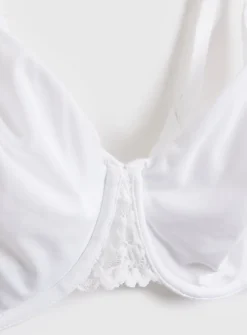 DD+ White Dual Moulded Lace Padded Bra 34DD