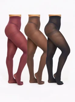 60 Denier Opaque Tights 3 Pack M