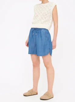 Denim Blue TENCEL™ Lyocel Pull On Shorts 18