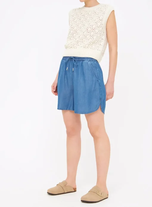 Denim Blue TENCEL™ Lyocel Pull On Shorts 18