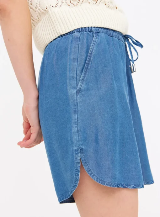 Denim Blue TENCEL™ Lyocel Pull On Shorts 18