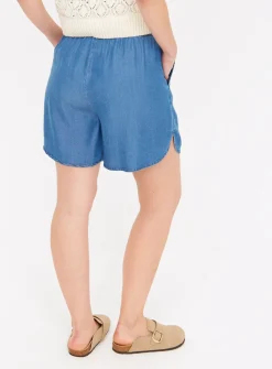 Denim Blue TENCEL™ Lyocel Pull On Shorts 18
