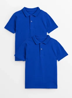 Denim Blue Unisex Polo Shirt 2 Pack 7 years