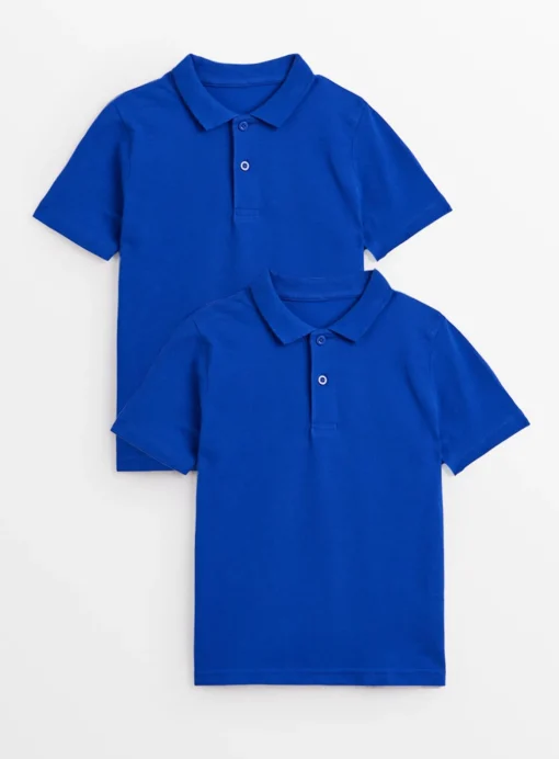 Denim Blue Unisex Polo Shirt 2 Pack 7 years