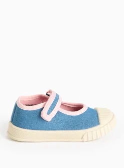 Denim Chunky Sole Mary-Jane Shoes 7 Infant