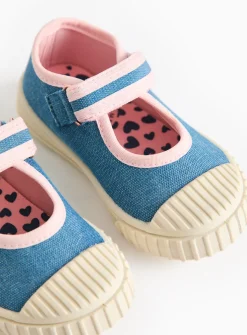 Denim Chunky Sole Mary-Jane Shoes 7 Infant