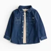 Denim Shirt & Stripe T-Shirt Set 1-2 years