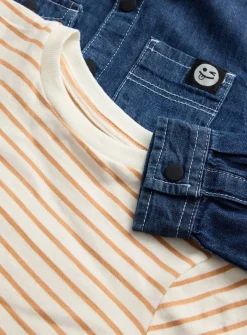 Denim Shirt & Stripe T-Shirt Set 1-2 years