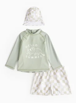 Dessert Checked 3 Piece Swim Set 2-3 years