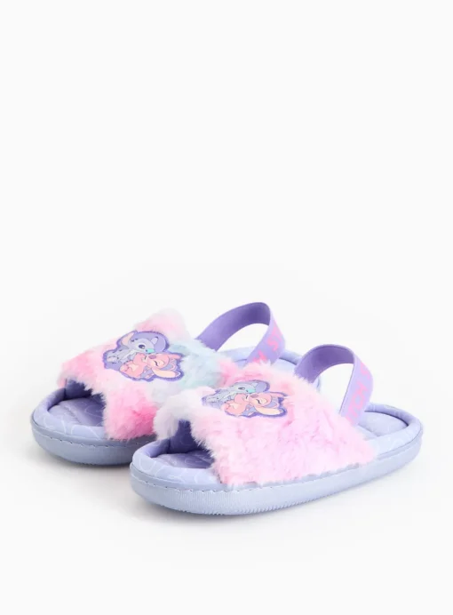 Disney Stitch Ombre Fluffy Ankle Strap Slippers 1-2