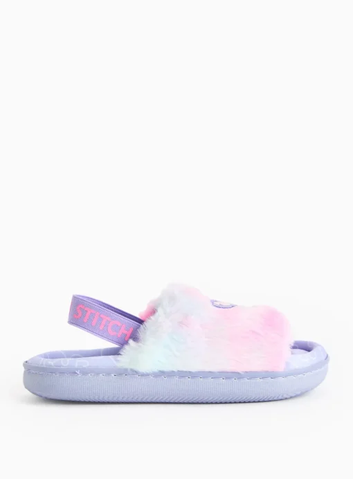 Disney Stitch Ombre Fluffy Ankle Strap Slippers 1-2