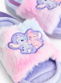 Disney Stitch Ombre Fluffy Ankle Strap Slippers 1-2