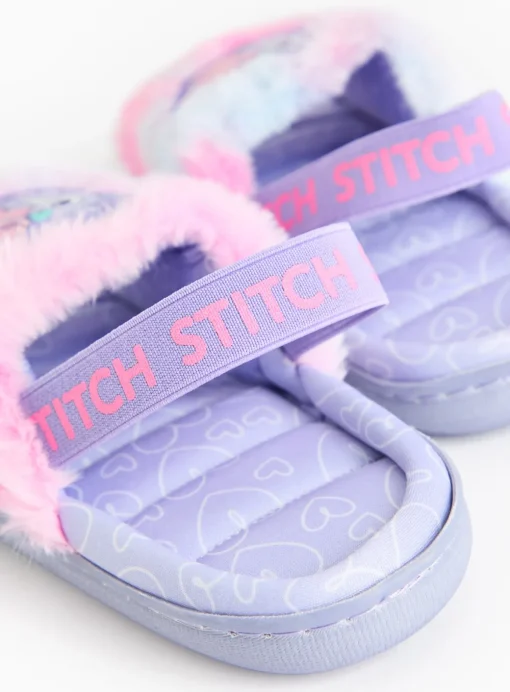 Disney Stitch Ombre Fluffy Ankle Strap Slippers 1-2