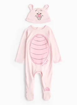 Disney Unisex Piglet Sleepsuit & Hat Set 9-12 months