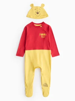 Disney Winnie The Pooh Novelty Sleepsuit & Hat Set 3-6 months