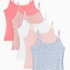 Ditsy Floral Print Cami Vest Tops 5 Pack 16