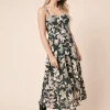 DOROTHY PERKINS Black Palm Twist Detail Strappy Midi Dress 16