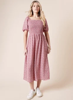 DOROTHY PERKINS Ditsy Shirred Bodice Midi Dress 14