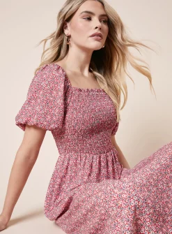 DOROTHY PERKINS Ditsy Shirred Bodice Midi Dress 14