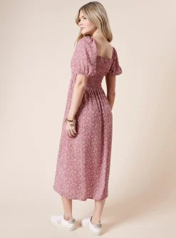 DOROTHY PERKINS Ditsy Shirred Bodice Midi Dress 14