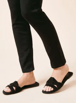 DOROTHY PERKINS Freesia Suede Twisted Flat Mule Slider 7