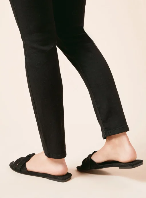 DOROTHY PERKINS Freesia Suede Twisted Flat Mule Slider 7