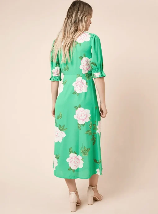 DOROTHY PERKINS Green Floral Button Through Midi Dress 12
