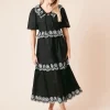 DOROTHY PERKINS Mono Embroidered Tiered Midi Dress 16