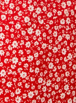 DOROTHY PERKINS Red Ditsy V Neck Short Sleeve Midi Dress 22