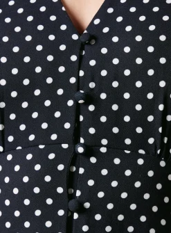DOROTHY PERKINS Spot Button Through Flutter Sleeve Midi Dress 10