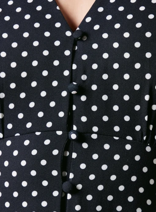 DOROTHY PERKINS Spot Button Through Flutter Sleeve Midi Dress 10