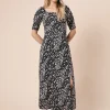 DOROTHY PERKINS Square Neck Leopard Short Sleeve Midi Dress 10