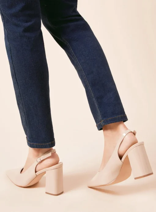 DOROTHY PERKINS Wide Fit Ellens Pointed Block Heel Slingback Court shoes 6