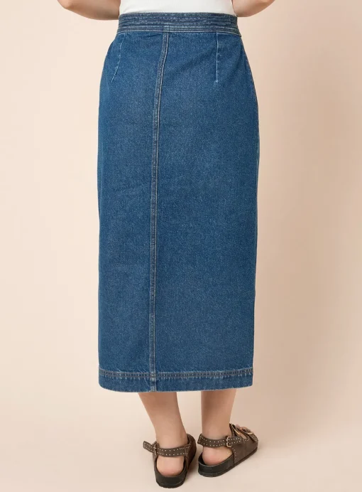 DOROTHY PERKINS Wrap Front Denim Midi Skirt 8